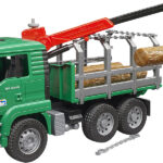 Camion forestier MAN avec grue et bûches