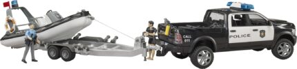 Pick-ip DODGE RAM POLICE avec remorque, bateau pneumatique et 2 figurines – Image 5