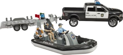 Pick-ip DODGE RAM POLICE avec remorque, bateau pneumatique et 2 figurines – Image 6