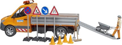 Camionnette de chantier MERCEDES Sprinter avec personnage et accessoires de chatniers – Image 4