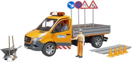 Camionnette de chantier MERCEDES Sprinter avec personnage et accessoires de chatniers – Image 5