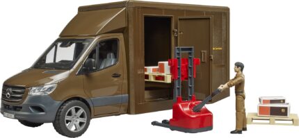 Camionnette de livraison UPS MERCEDES Sprinter avec figuirnes, transpalette et accesoires – Image 4