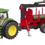 Tracteur JOHN DEERE 7R 350  avec remorque forestière