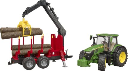 Tracteur JOHN DEERE 7R 350  avec remorque forestière – Image 3