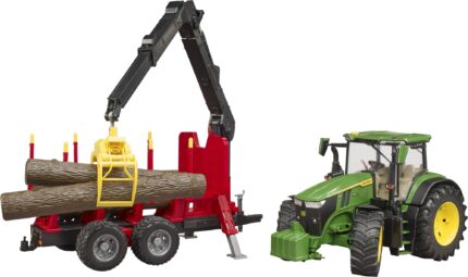 Tracteur JOHN DEERE 7R 350  avec remorque forestière – Image 6