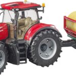 Tracteur CASE IH Optum avec chargeur et remorque à balles