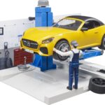 Atelier de réparation automobile avec figurine, Voiture et accessoires