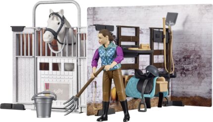 Box à cheval avec cavalière, cheval et accessoires – Image 5