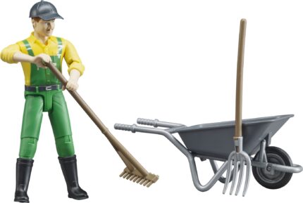 Personnage de ferme  avec brouette et accessoires – Image 3