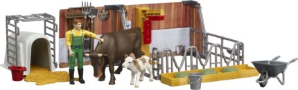 Etable avec vache, veau  et accessoires – Image 4