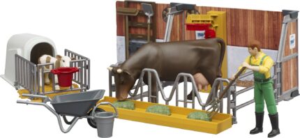 Etable avec vache, veau  et accessoires – Image 6