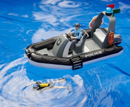 Bateau pneumatique POLICE avec 2 figurines et accessoires – Image 5