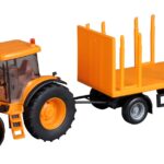 JOHN DEERE 7920 Orange avec remorque à bois