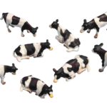 Vache noire et blanche, assortiment de 8 pièces