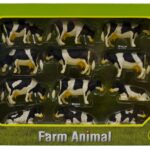 Assortiment de 12 vaches noire et blanche