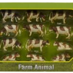 Assortiment de 12 vaches brune et blanche