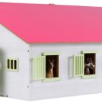 Ecurie 7 box pour animaux SCHLEICH et PAPO, rose