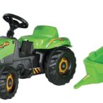 Tracteur à pédales ROLLY KID avec remorque vert, 2-5 ans