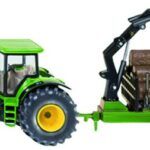 Tracteur JOHN DEERE 8430 avec remorque forestière