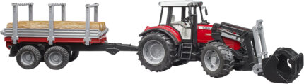 Tracteur MASSEY FERGUSON 7480 avec remorque forestière – Image 3