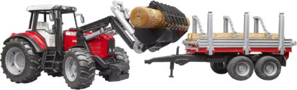 Tracteur MASSEY FERGUSON 7480 avec remorque forestière – Image 4