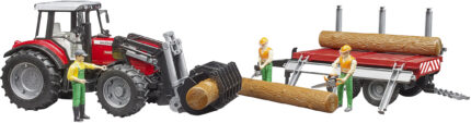 Tracteur MASSEY FERGUSON 7480 avec remorque forestière – Image 5