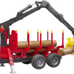 Remorque forestière avec grue et 4 bûches