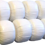 Balles rondes enrubannés blanc, 10 pièces