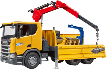 Camion de chantier SCANIA avec grue et 2 palettes – Image 3
