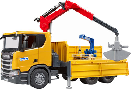 Camion de chantier SCANIA avec grue et 2 palettes – Image 4