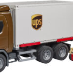 Camion de transport SCANIA UPS avec chariot élévateur