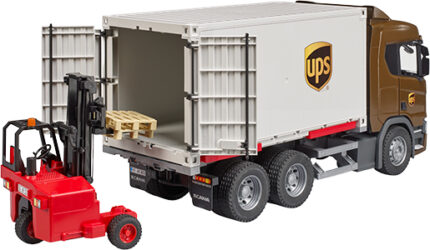 Camion de transport SCANIA UPS avec chariot élévateur – Image 4