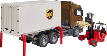 Camion de transport SCANIA UPS avec chariot élévateur – Image 3