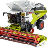 CLAAS Lexion 8800 TT avec barre de coupe Convio 1380 et chariot de transport