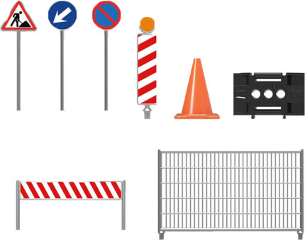 Accessoires de chantier, barrières, panneaux, cones ... – Image 3
