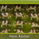 Assortiment de 12 vaches brune et blanche