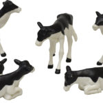 Lot de 6 Veaux noir et blanc