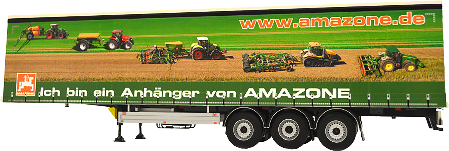 Semi-Remorque Pacton 3 Essieux Avec Bâches CLAAS - Marge Models Échelle 1/32